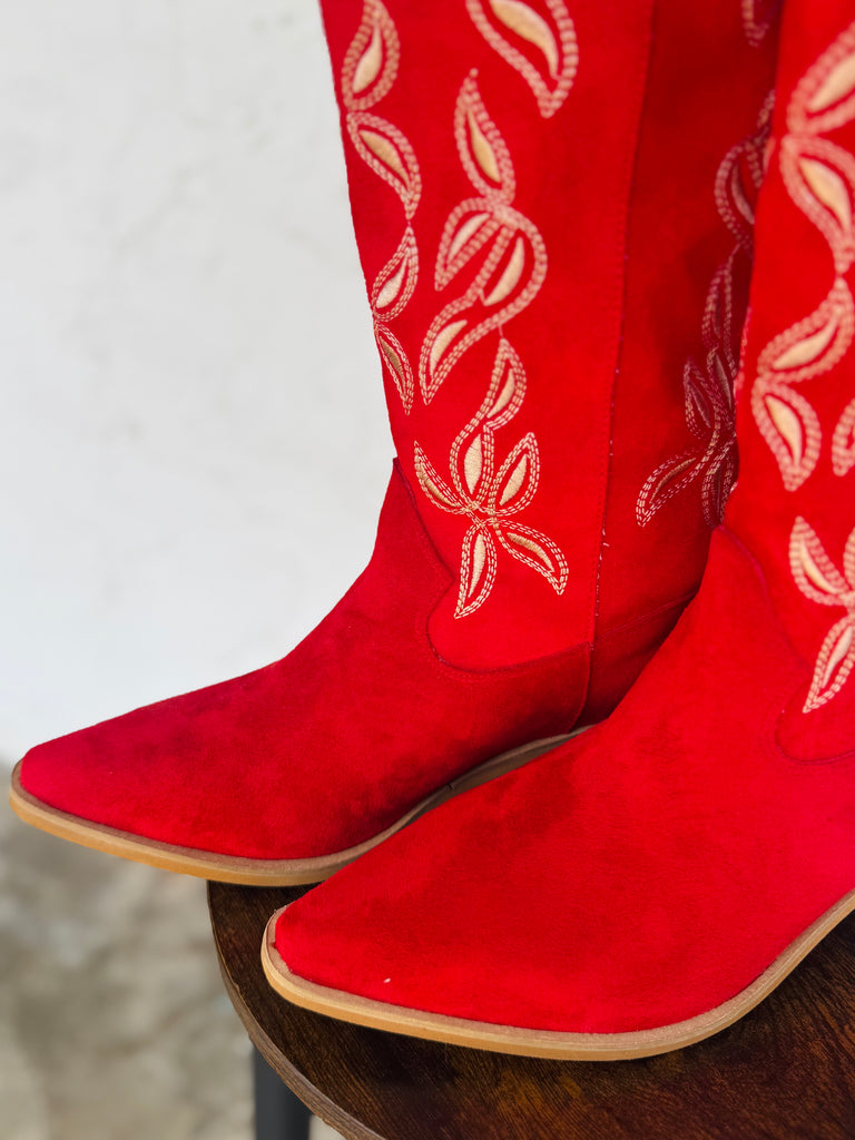 Red rider cowgirl boots – Martha Gene