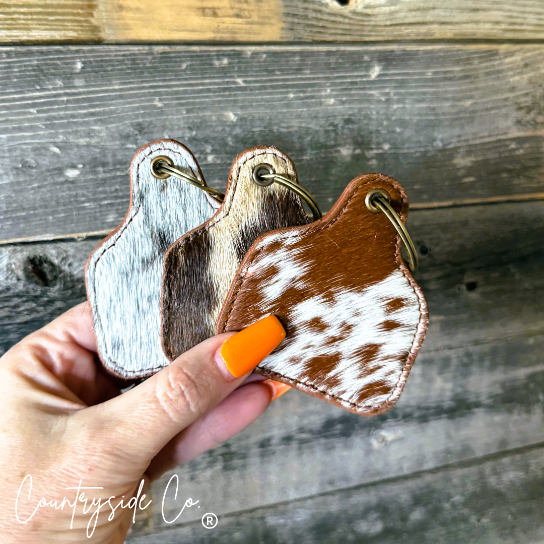 Cowhide Cowtag Keychain – Martha Gene